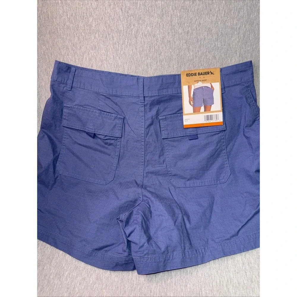 Eddie Bauer Women's Ripstop Shorts Size 16 Blue NWT Outdoor Hiking Casual